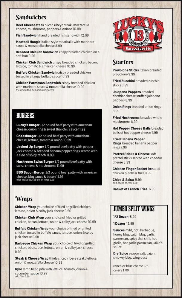 Lucky's Bar & Grille Barbeque Chicken Wrap